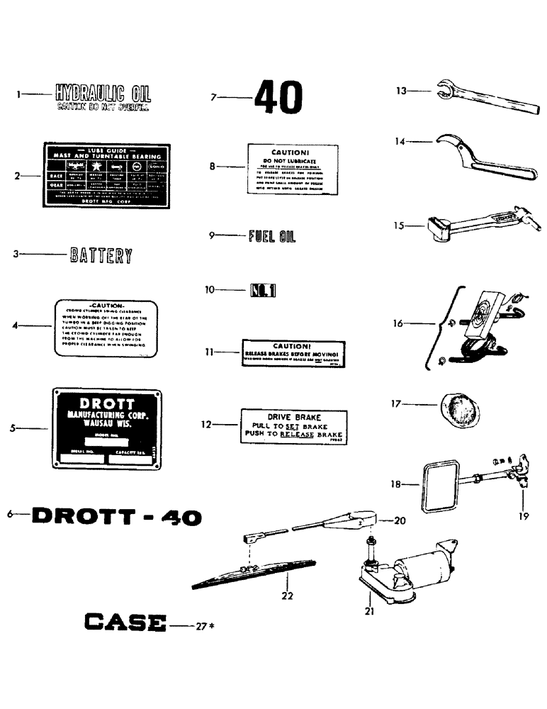 Схема запчастей Case 40EC - (J01) - ACCESSORIES, GRAPHIC PRODUCTS AND SERVICE TOOLS (05) - UPPERSTRUCTURE CHASSIS