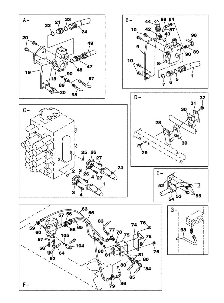 Схема запчастей Case CX250C - (08-031[00]) - HYDRAULIC CIRCUIT - OPTIONAL - 3-WAY (08) - HYDRAULICS