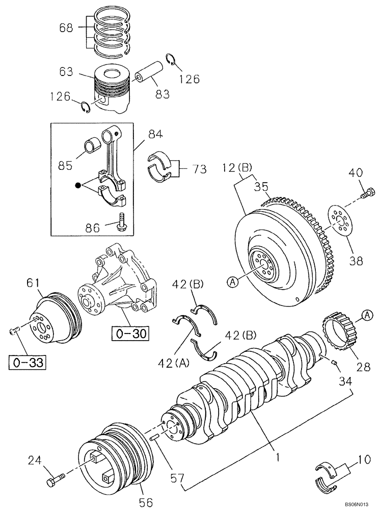 Схема запчастей Case CX210BNLC - (02-18) - PISTONS AND CRANKSHAFT (02) - ENGINE