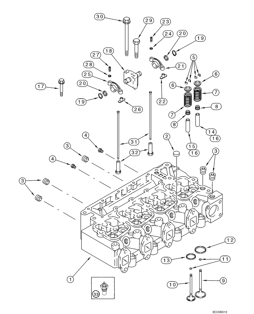 Схема запчастей Case CX130 - (02-15) - CYLINDER HEAD - VALVE MECHANISM (02) - ENGINE