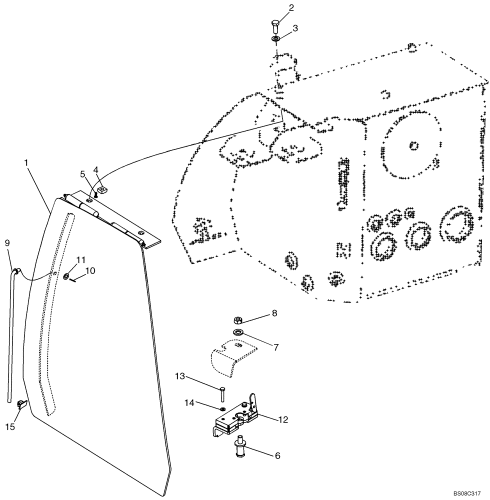 Схема запчастей Case 1150K - (09-10A) - DOOR, REAR - TANK, HYDRAULIC OIL (IF USED) (09) - CHASSIS/ATTACHMENTS