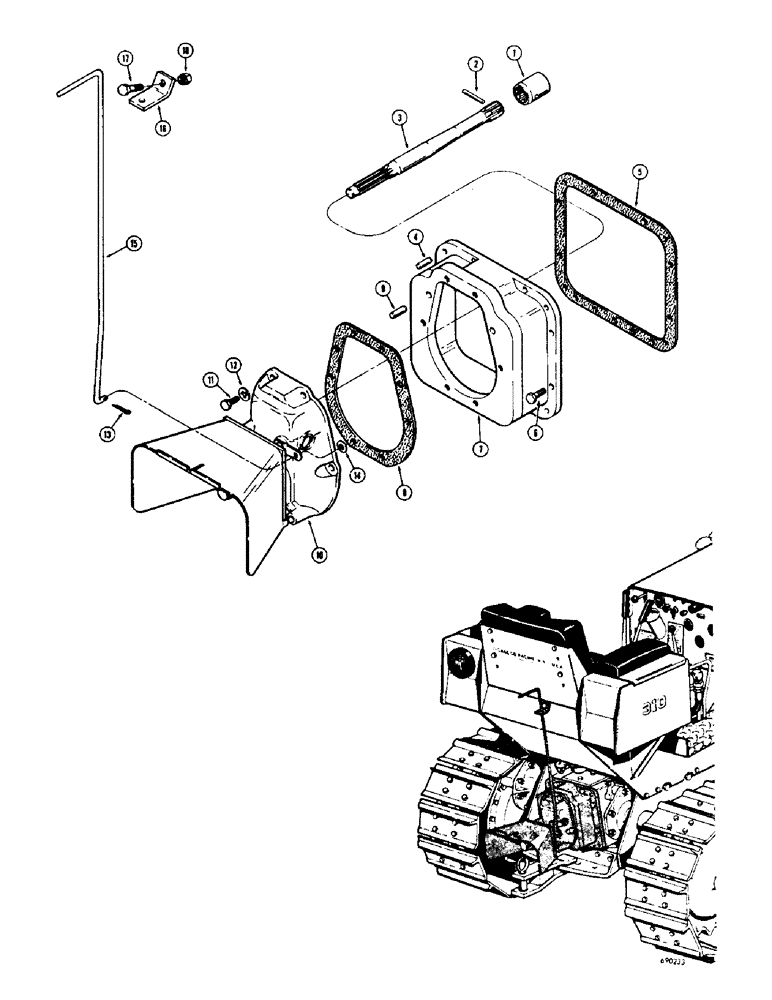 Схема запчастей Case 310G - (246) - P.T.O. ADAPTER AND CONTROL, (MODELS WITHOUT BELT PULLEY) (05) - UPPERSTRUCTURE CHASSIS