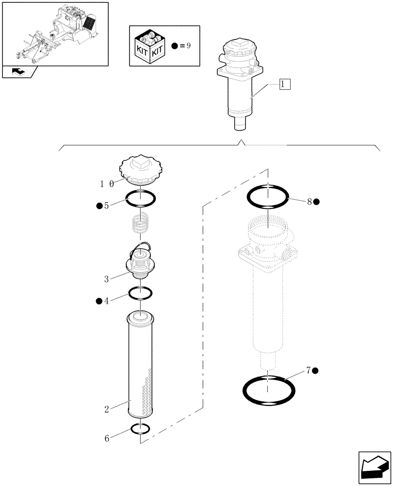 Схема запчастей Case 221E - (1.82.0[03]) - HYDRAULIC FILTER (07) - HYDRAULIC SYSTEMS