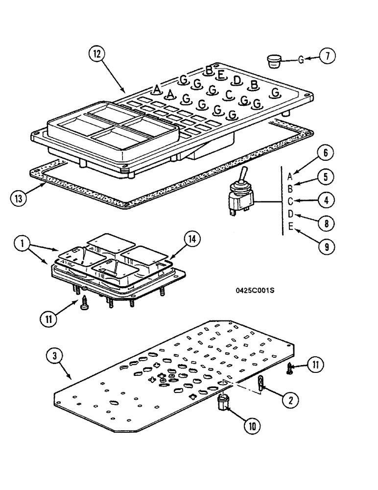 Схема запчастей Case 688C - (4-38) - CONTROL PANEL (06) - ELECTRICAL SYSTEMS