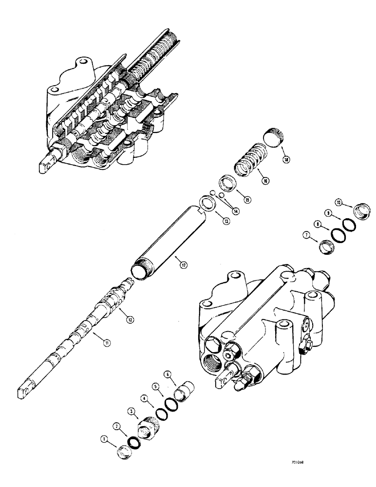 Схема запчастей Case 32S - (065E) - LOADER CONTROL VALVE, LOADER LIFT SPOOL 