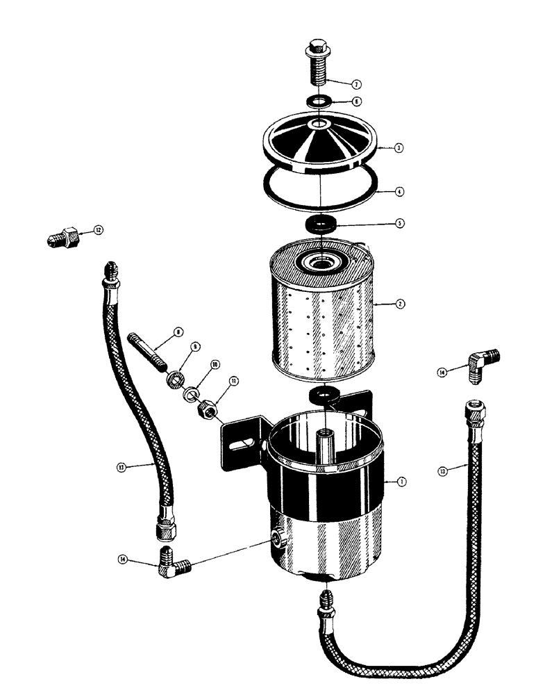 Схема запчастей Case 520 - (022) - ENGINE OIL FILTER, GAS (01) - ENGINE