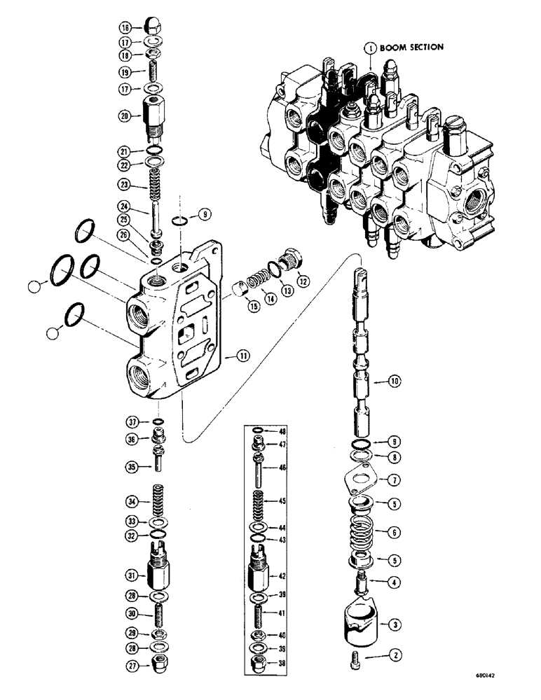 Схема запчастей Case 23 - (094) - D40814 BACKHOE BOOM SECTION 