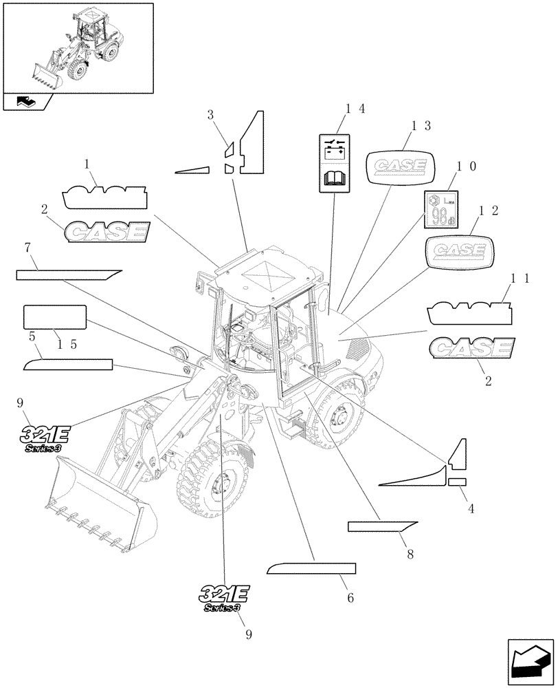 Схема запчастей Case 321E - (620/06[02]) - DECAL KIT DESIGN - EU - (08) - SHEET METAL/DECALS