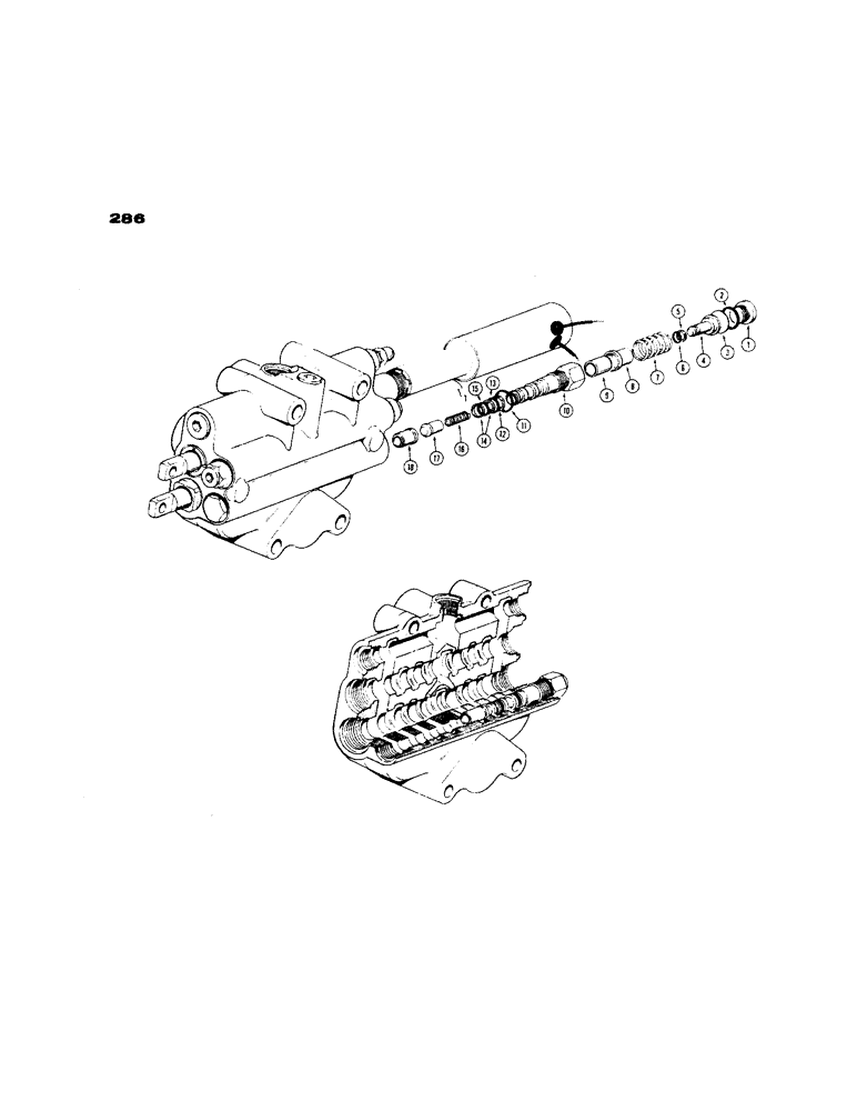 Схема запчастей Case 450 - (286[1]) - D39768 SECONDARY RELIEF VALVE (07) - HYDRAULIC SYSTEM