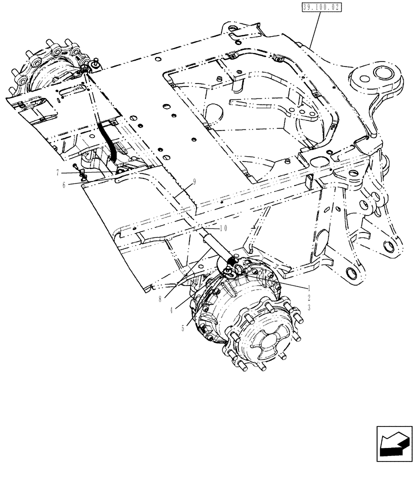 Схема запчастей Case 580SM - (33.202.10) - BRAKE LINES TO AXLES (33) - BRAKES & CONTROLS