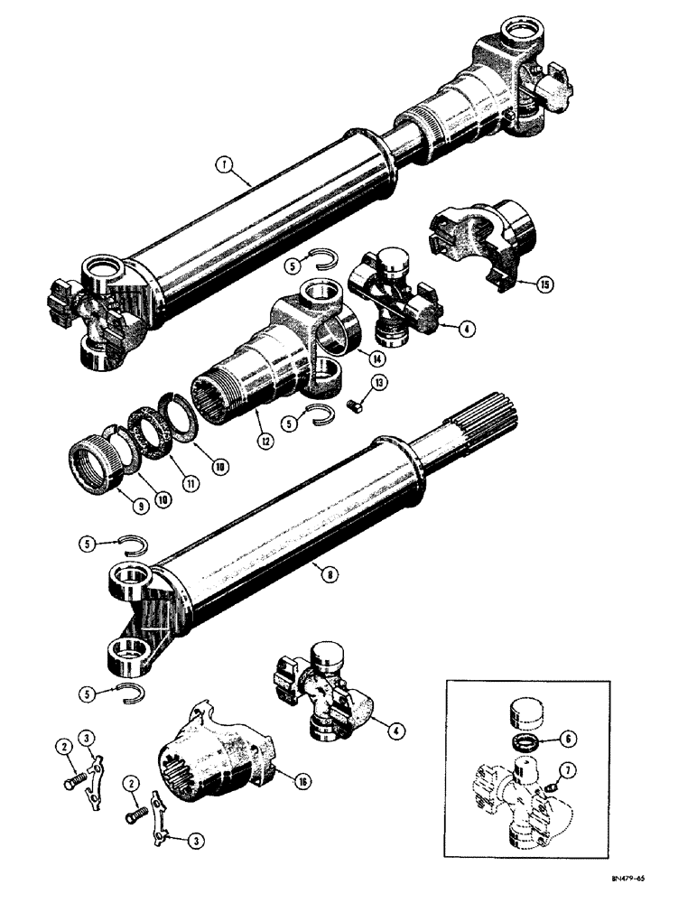 Схема запчастей Case 750 - (094) - DRIVESHAFT (03) - TRANSMISSION