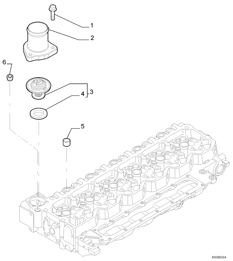 Схема запчастей Case 721E - (02-39) - THERMOSTAT - ENGINE COOLING SYSTEM (02) - ENGINE