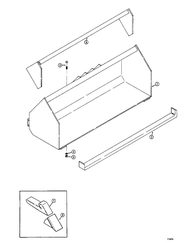 Схема запчастей Case 1530 - (090) - LOADER BUCKETS LATE PRODUCTION AND SERVICE REPLACEMENT BUCKETS DIRT BUCKETS (09) - CHASSIS/ATTACHMENTS