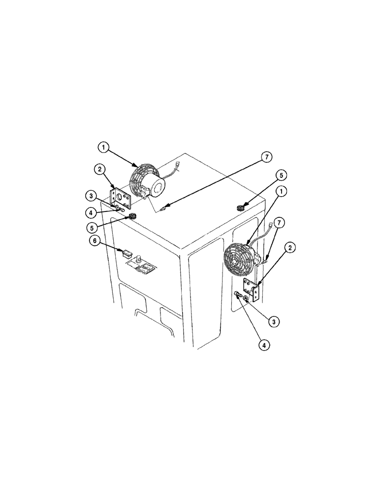 Схема запчастей Case 885 AWD - (04-54[01]) - FAN - OPEN CAB (04) - ELECTRICAL SYSTEMS