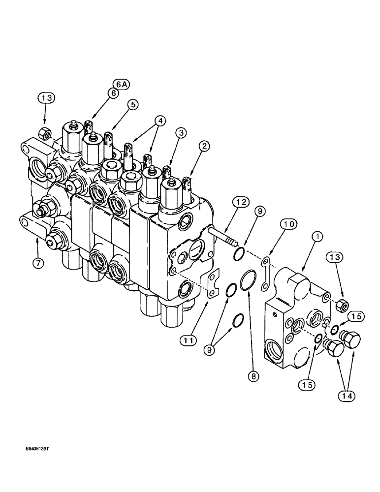 Схема запчастей Case 580SL - (8-100) - BACKHOE CONTROL VALVES, MODELS WITHOUT EXTENDABLE DIPPER (08) - HYDRAULICS