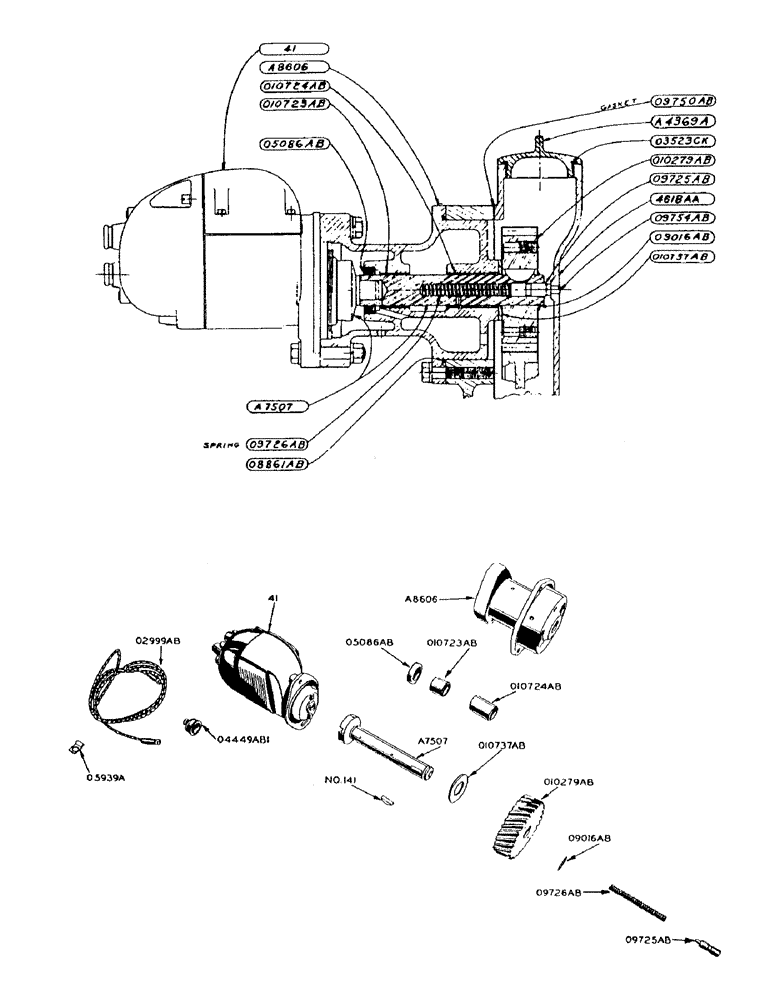 Схема запчастей Case 420 - (027) - POWRDYNE GAS ENGINE, MAGNETO IGNITION (10) - ENGINE