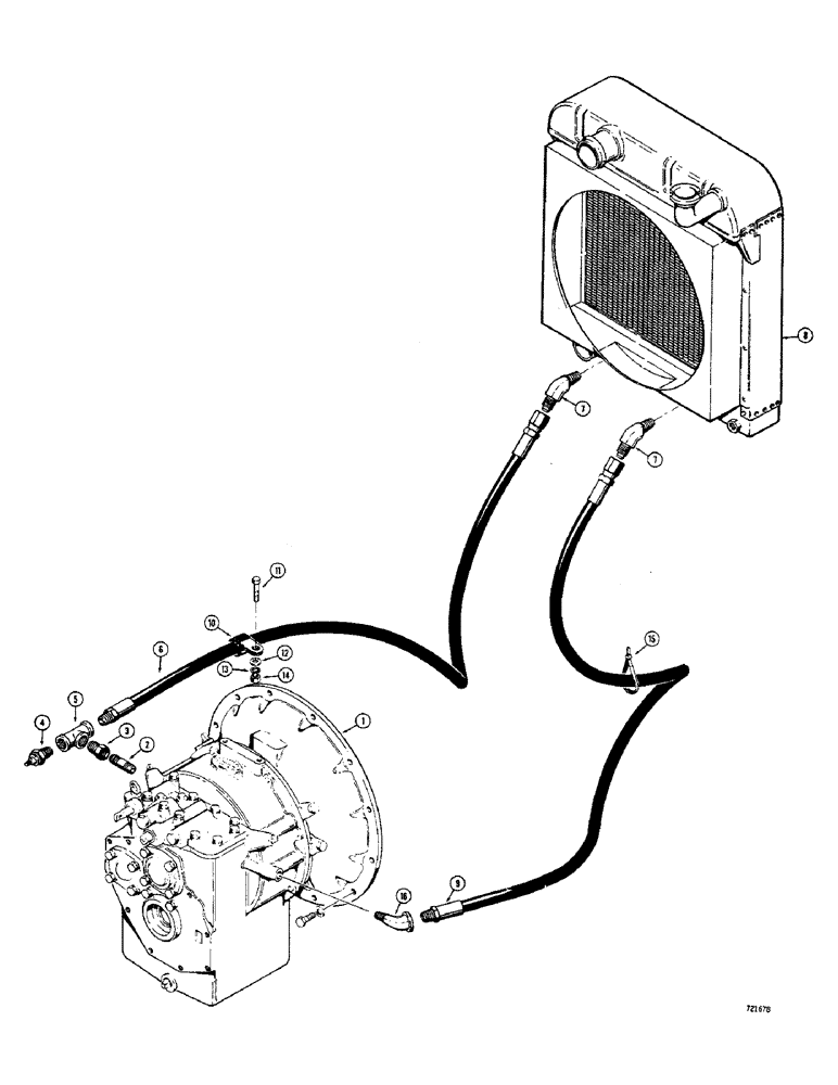 Схема запчастей Case 680CK - (076) - FORWARD AND REVERSE TRANSMISSION, COOLING SYSTEM (21) - TRANSMISSION