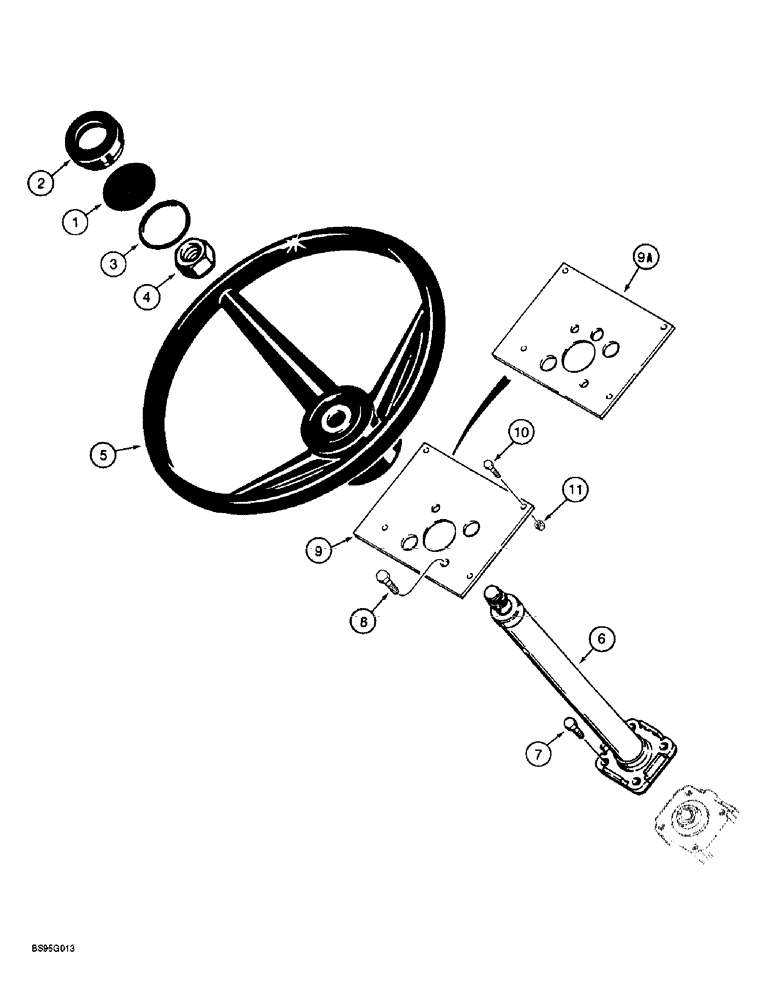 Схема запчастей Case 580SL - (5-02) - STEERING WHEEL AND STEERING COLUMN (05) - STEERING