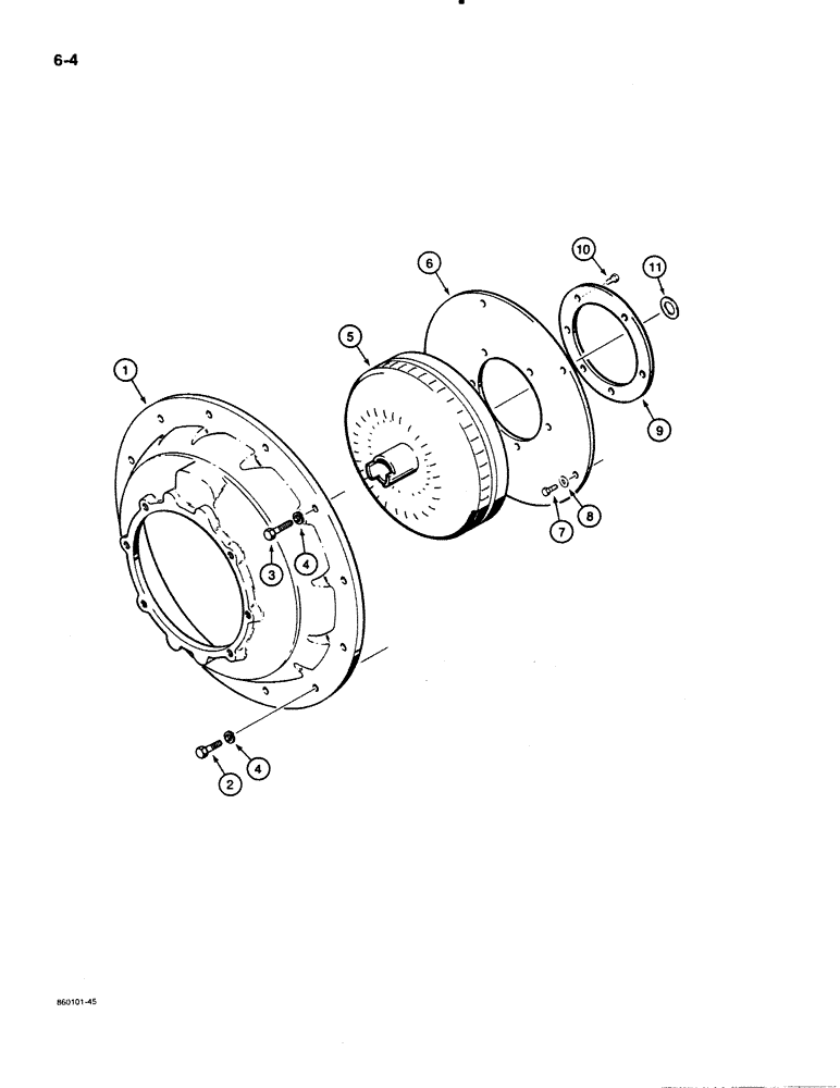 Схема запчастей Case 480E - (6-04) - TORQUE CONVERTER AND HOUSING (06) - POWER TRAIN