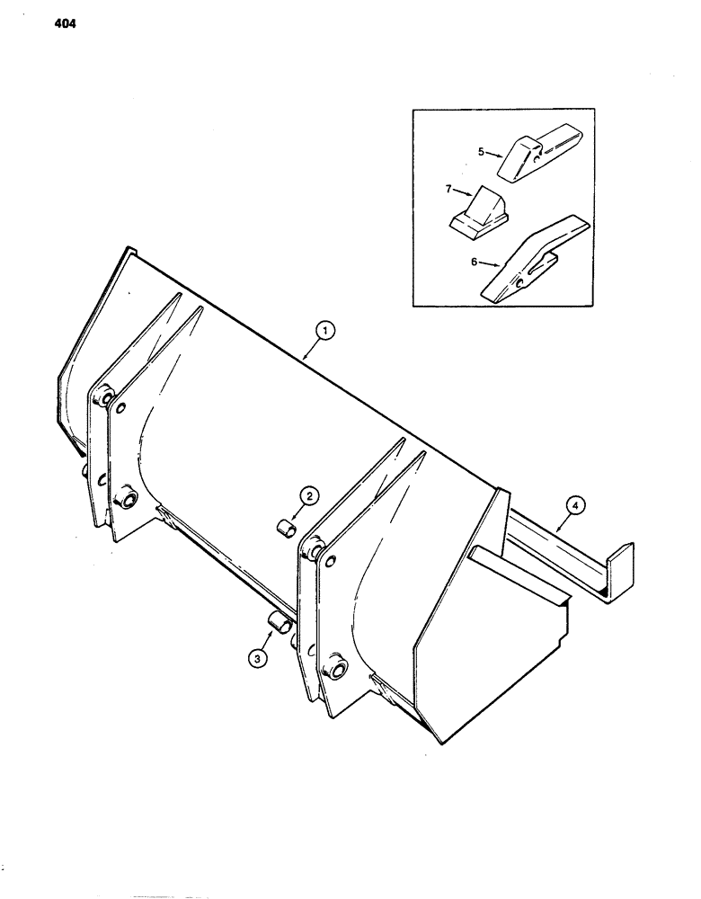 Схема запчастей Case 480D - (404) - LOADER BUCKETS, LONG LIP BUCKETS (82) - FRONT LOADER & BUCKET