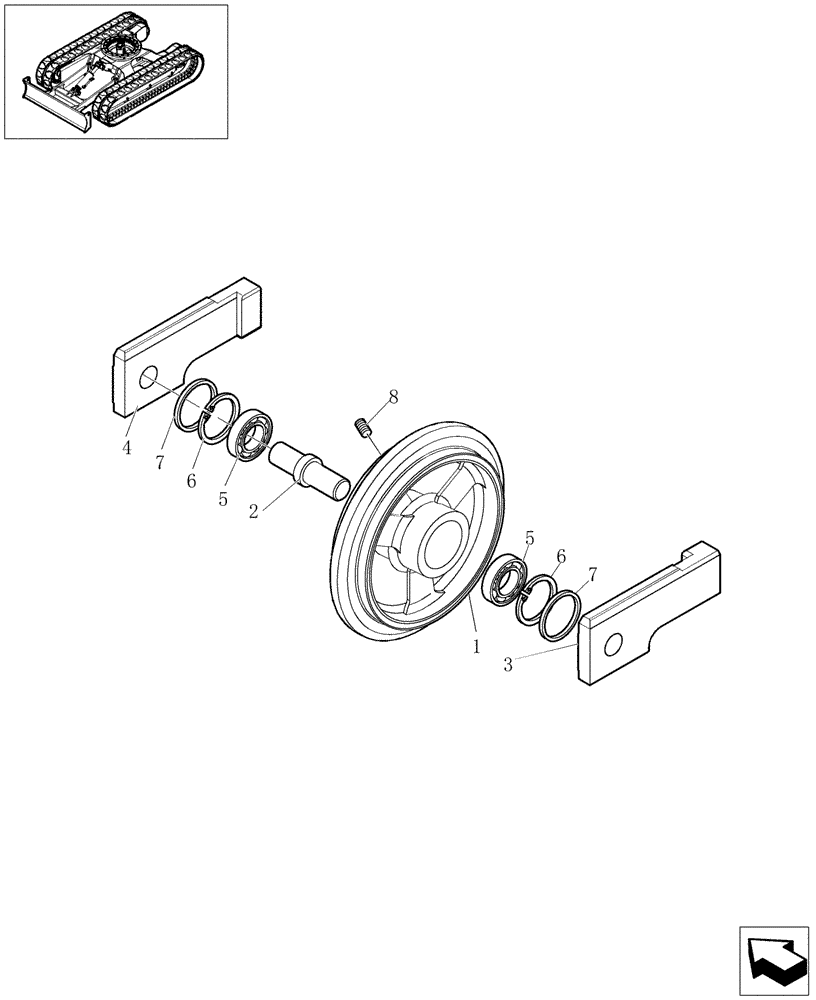 Схема запчастей Case CX16B - (3.020[02]) - IDLER ADJUSTER - IDLER SHELL (48) - TRACKS & TRACK SUSPENSION