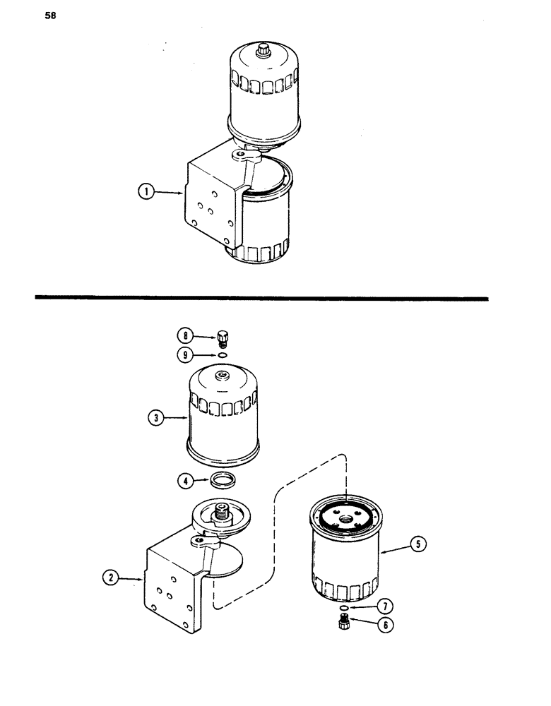 Схема запчастей Case 480D - (058) - FUEL FILTER, 188 DIESEL ENGINE (10) - ENGINE