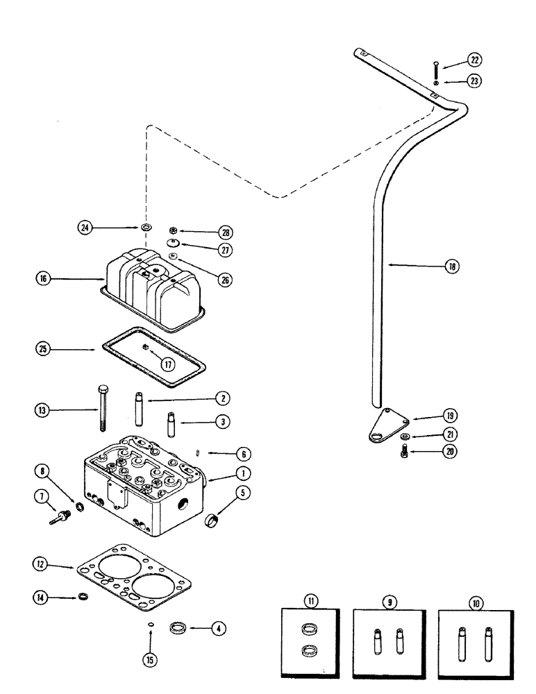 Схема запчастей Case 680CK - (014) - CYLINDER HEAD AND COVER, (267) DIESEL ENGINE 