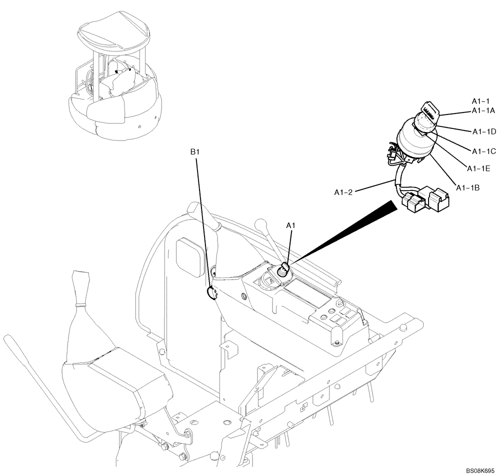 Схема запчастей Case CX27B BTW - (01-072) - KEY ASSY (PW03M01870F1, PW22T00112F1) (90) - PLATFORM, CAB, BODYWORK AND DECALS