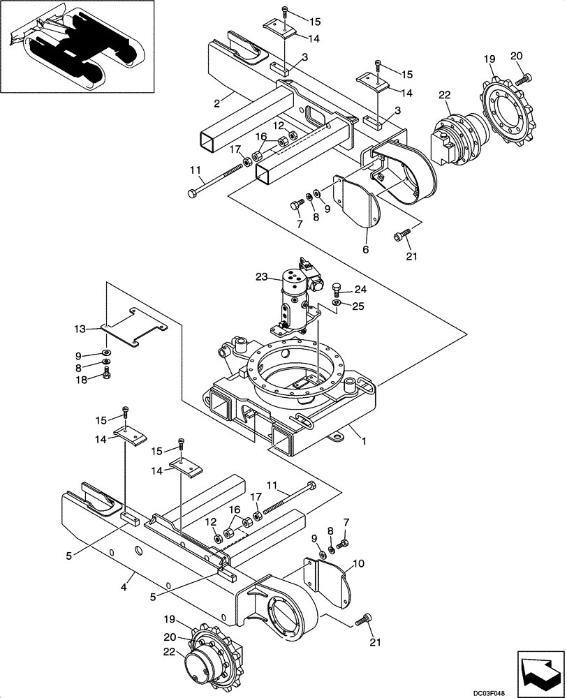 Схема запчастей Case CX14 - (05-01[00]) - UNDERCARRIAGE (11) - TRACKS/STEERING