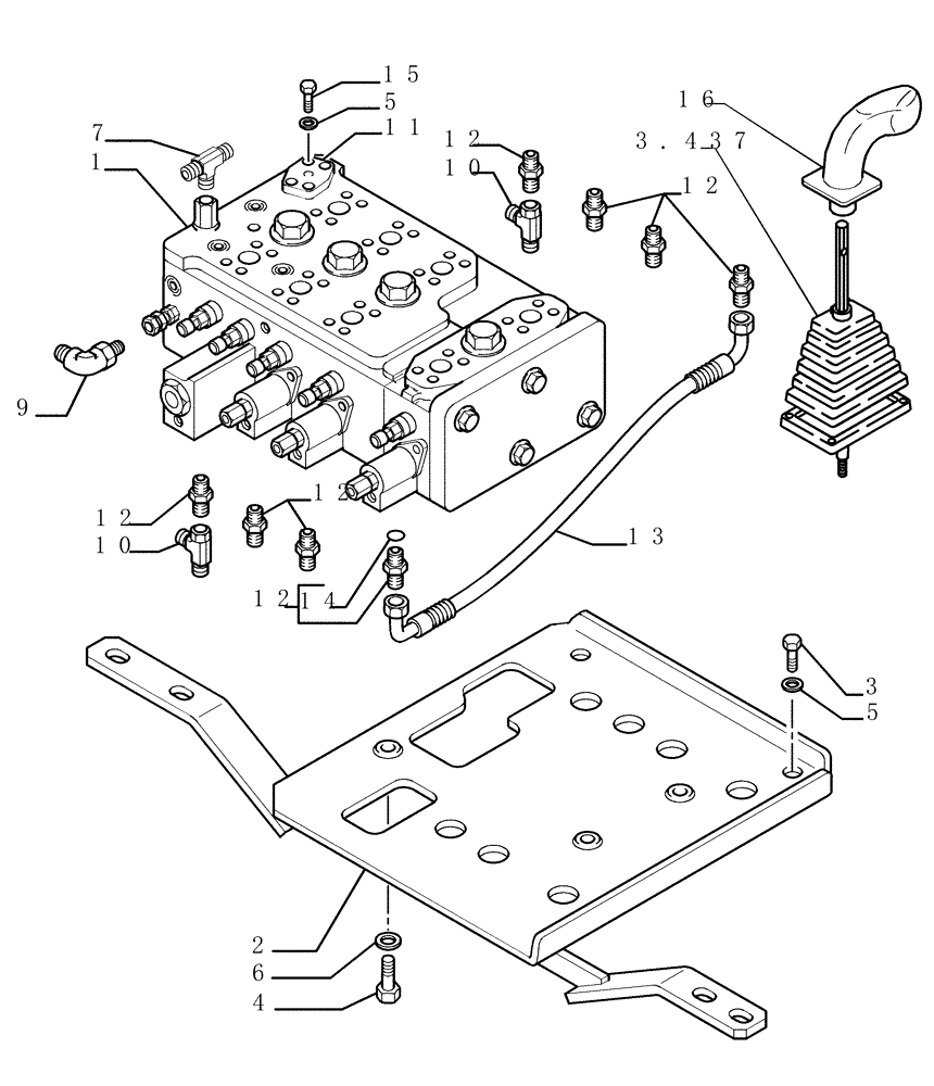 Схема запчастей Case 1850K - (9.436[01]) - EQUIPMENT CONTROL VALVE - OPTIONAL CODE 76076971 (19) - OPTIONS