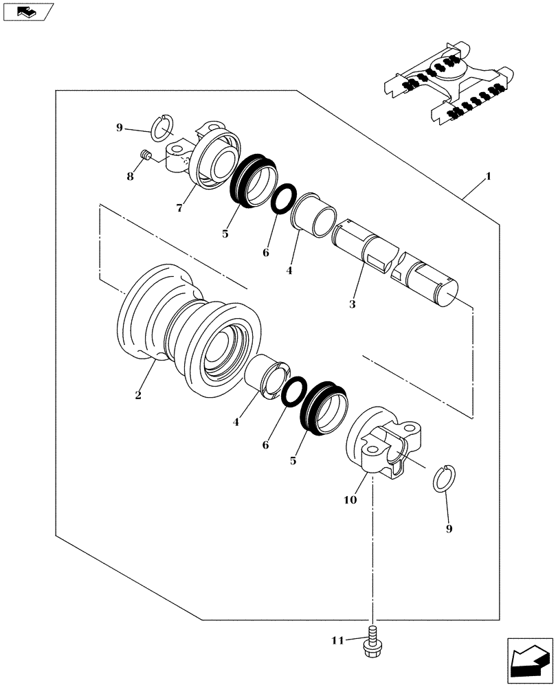 Схема запчастей Case CX160C - (48.138.20) - LOWER ROLLER (48) - TRACKS & TRACK SUSPENSION