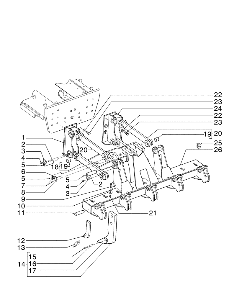 Схема запчастей Case 865B AWD - (09-24[03]) - RIPPER TOOL BAR AND LINKAGE (09) - CHASSIS/ATTACHMENTS