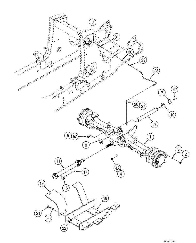 Схема запчастей Case 590SM - (06-01) - AXLE, FRONT DRIVE - MOUNTING (06) - POWER TRAIN