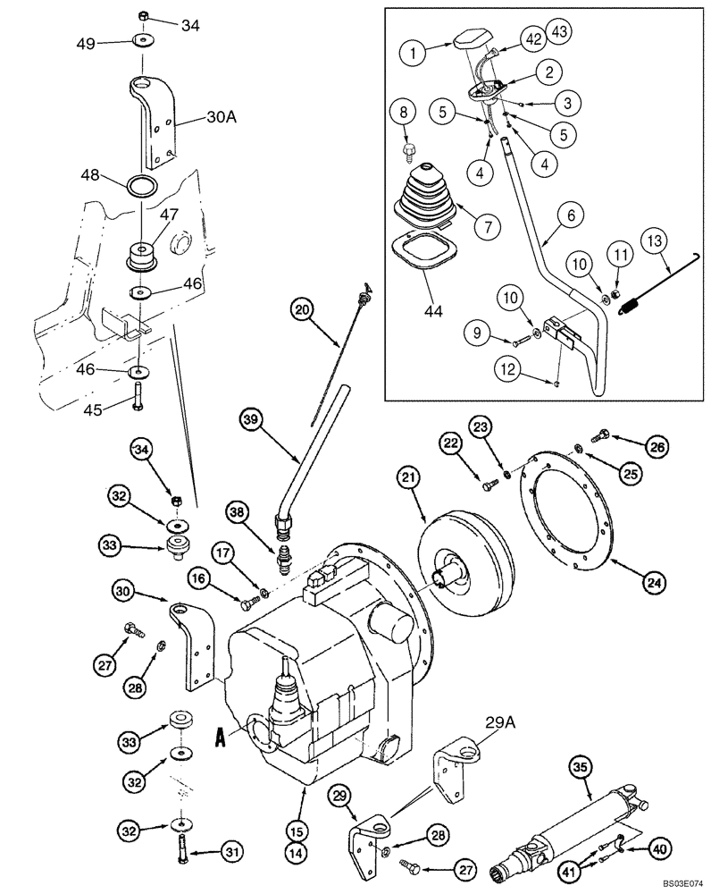 Схема запчастей Case 580SM - (06-12) - TRANSMISSION - MOUNTING (MODELS WITHOUT POWERSHIFT) (06) - POWER TRAIN