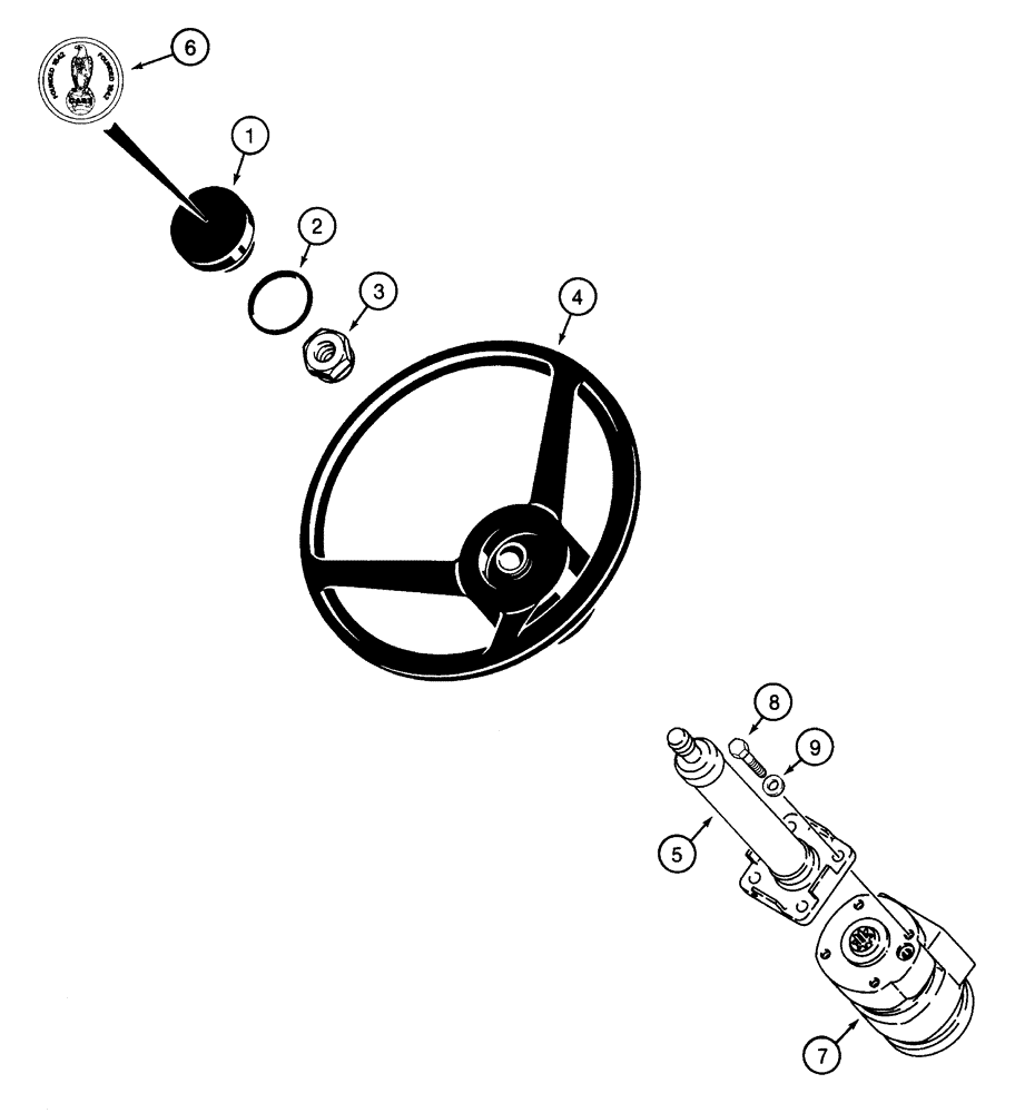 Схема запчастей Case 460 - (5-02) - STEERING WHEEL AND MOUNTING (05) - STEERING