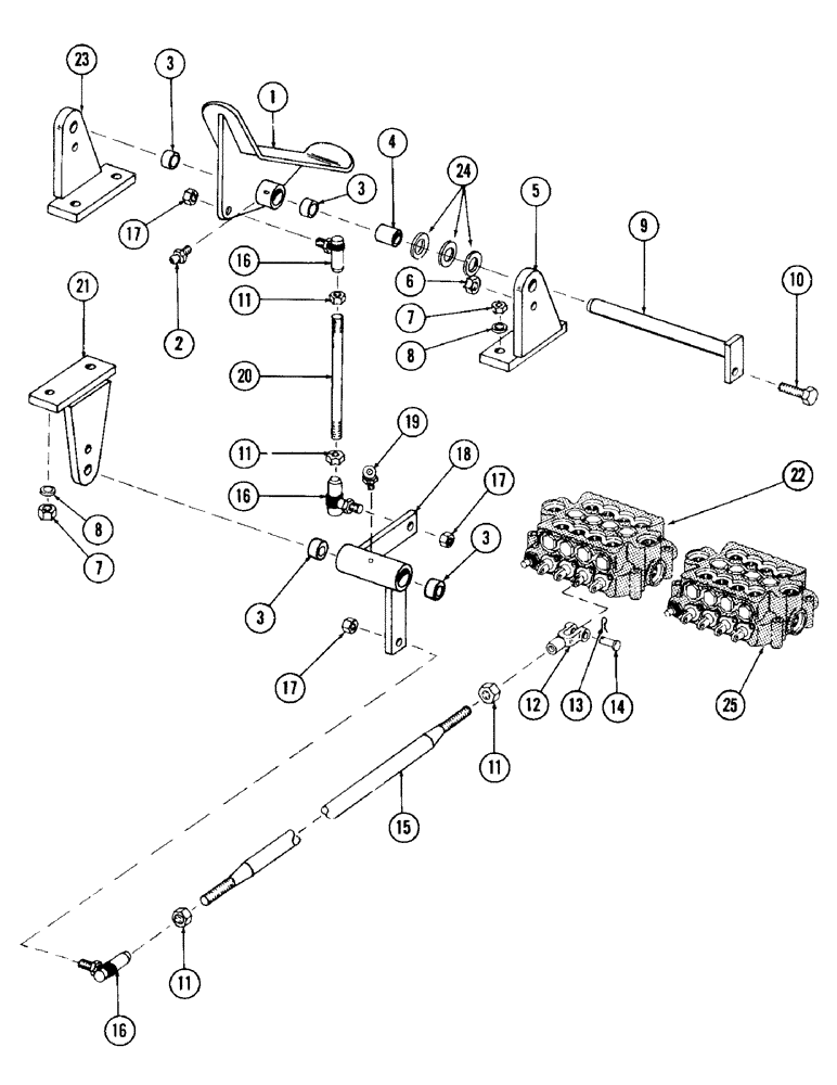 Схема запчастей Case 980 - (170) - RIGHT TRACK CONTROL AND LINKAGE (04) - UNDERCARRIAGE