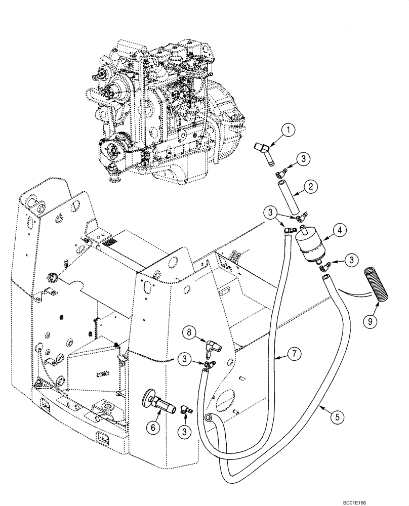 Схема запчастей Case 60XT - (03-01) - FUEL LINES, 60XT (03) - FUEL SYSTEM