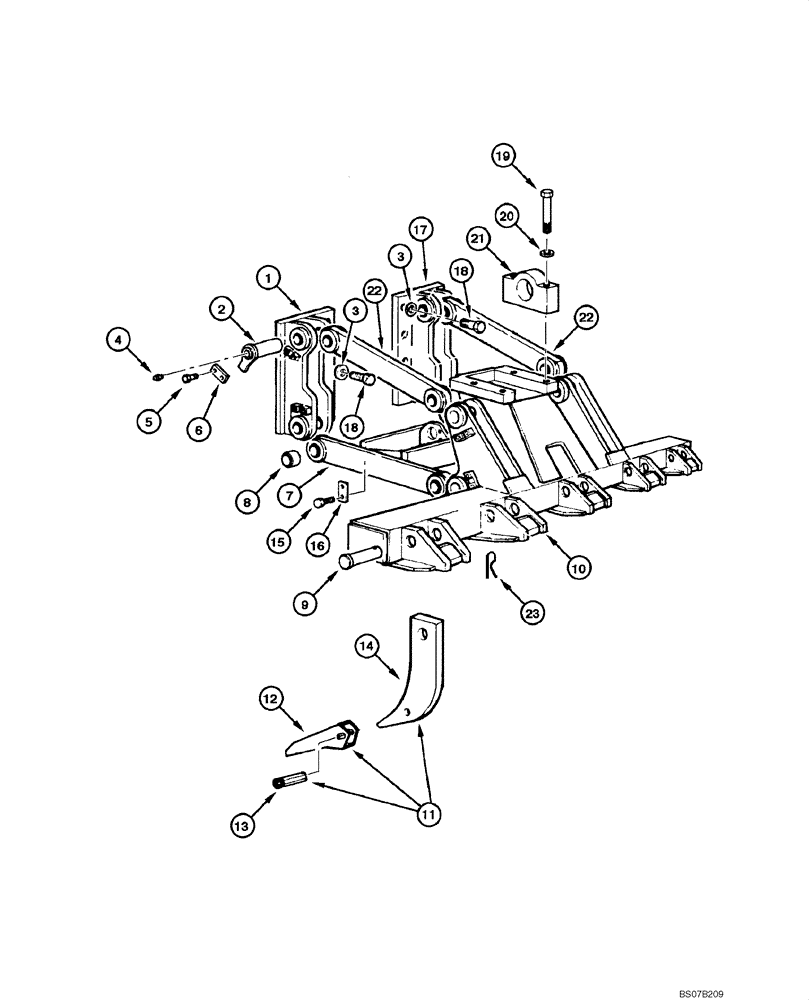 Схема запчастей Case 845 DHP - (09.16[00]) - RIPPER - ASSEMBLY (09) - CHASSIS