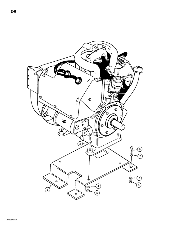 Схема запчастей Case MAXI-SNEAKER C - (2-6) - ENGINE MOUNTING (02) - ENGINE