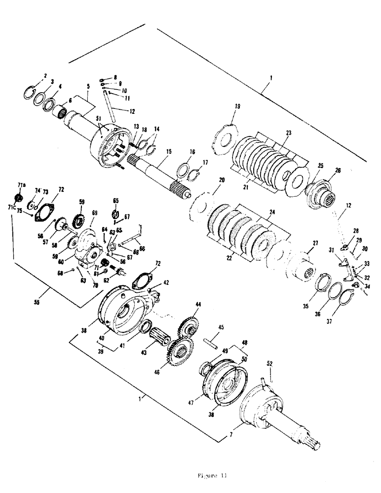 Схема запчастей Case 700 - (24) - TRANSMISSION AND GEAR - REDUCTION DRIVE 