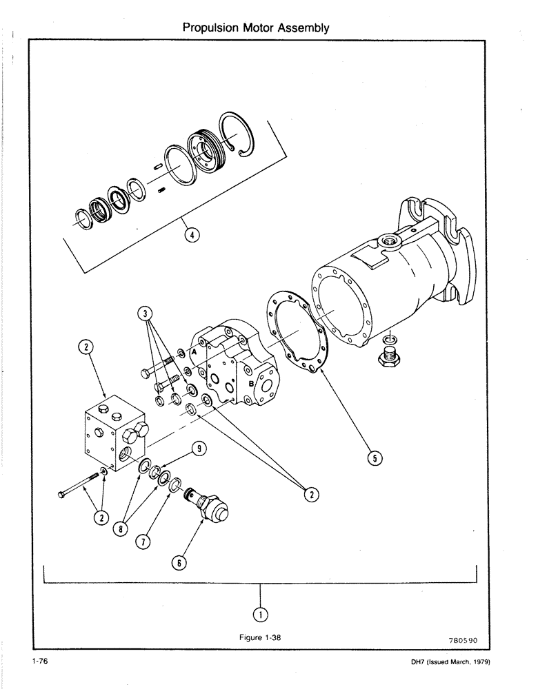 Схема запчастей Case DH7 - (1-76) - PROPULSION MOTOR ASSEMBLY (35) - HYDRAULIC SYSTEMS