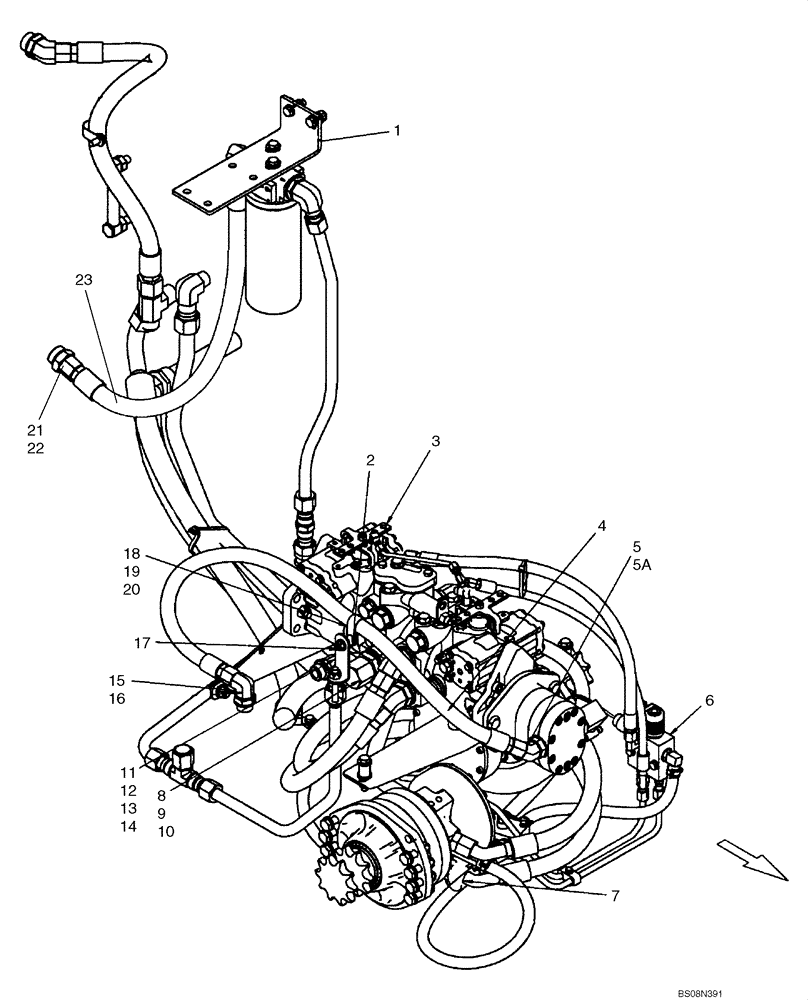 Схема запчастей Case 410 - (06-10) - PUMP, TANDEM - MOUNTING (06) - POWER TRAIN