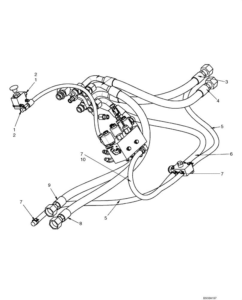 Схема запчастей Case 445CT - (06-17) - HYDROSTATICS - PUMP TO DRIVE MOTORS (445CT WITH PILOT CONTROL) (06) - POWER TRAIN