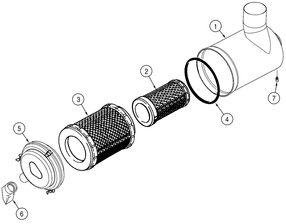 Схема запчастей Case 621C - (02-007) - AIR CLEANER ASSY (02) - ENGINE