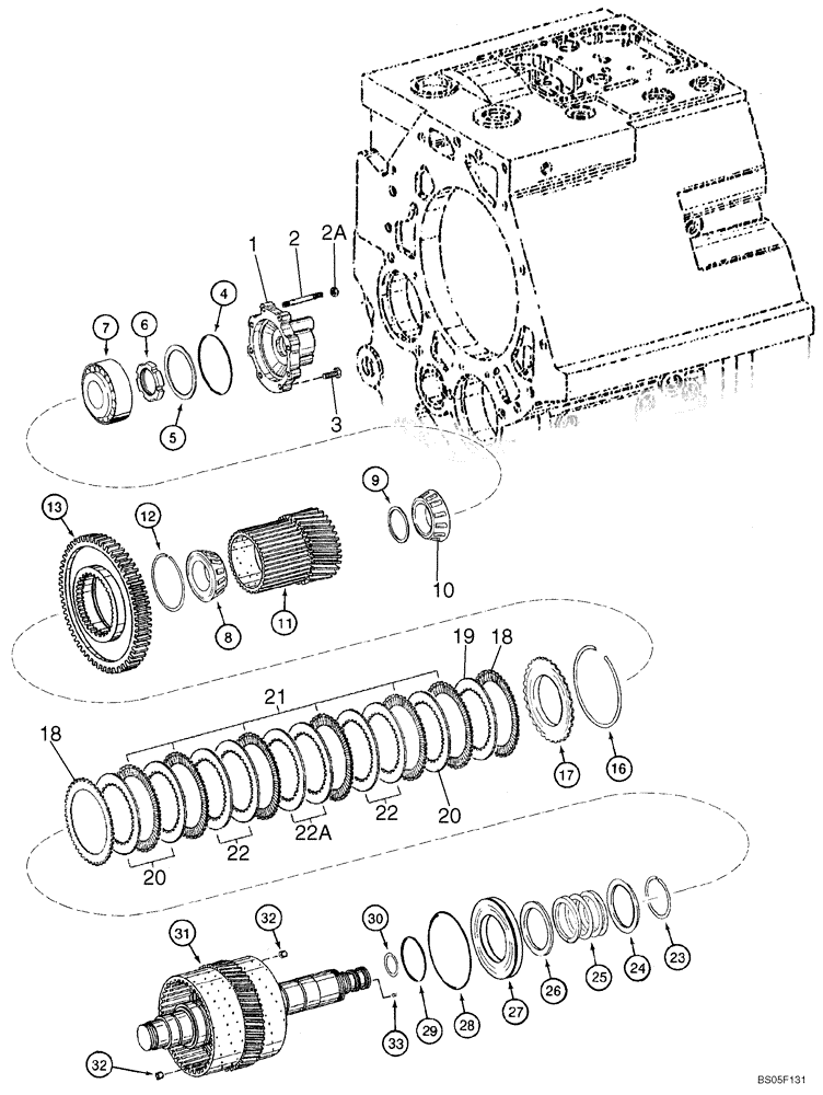 Схема запчастей Case 921C - (06-14) - TRANSMISSION - CLUTCH ASSY, SECOND (06) - POWER TRAIN