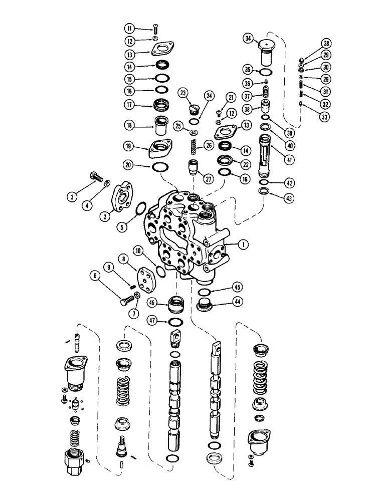 Схема запчастей Case W12 - (172) - HYDRAULIC CONTROL VALVE (08) - HYDRAULICS