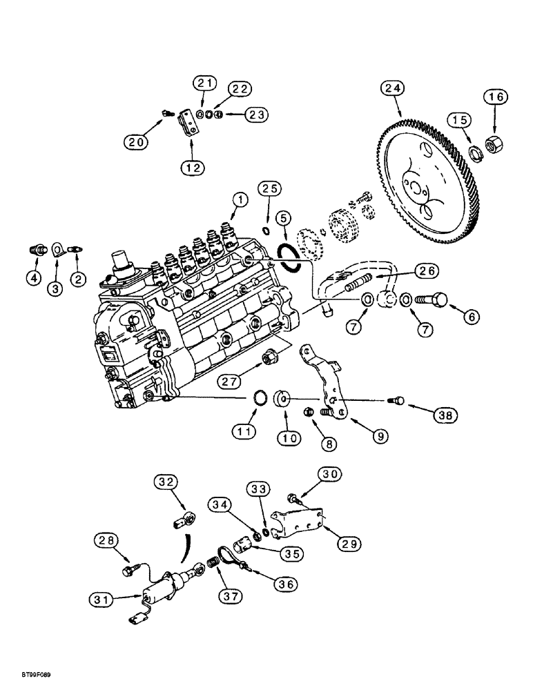 Схема запчастей Case 721B - (3-13C) - FUEL INJECTION PUMP AND DRIVE, 6T-830 EMISSIONS CERTIFIED ENG., LOADER P.I.N. JEE053200 & AFTER (03) - FUEL SYSTEM