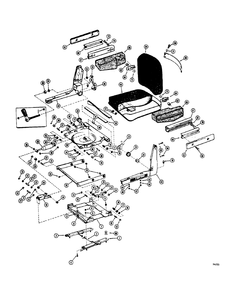 Схема запчастей Case 600 - (246) - L73447 OPTIONAL SUSPENSION SEAT, USED AFTER TRACTOR SERIAL NUMBER 9116639 (05) - UPPERSTRUCTURE CHASSIS