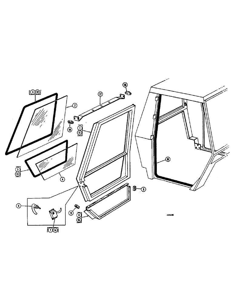 Схема запчастей Case W7E - (244) - CAB DOORS (09) - CHASSIS/ATTACHMENTS