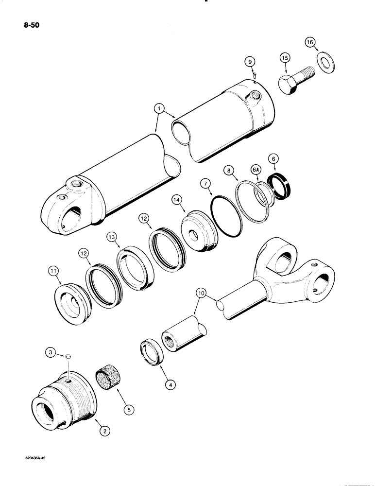 Схема запчастей Case W18B - (8-50) - G101714 AND G101715 LIFT CYLINDERS (08) - HYDRAULICS